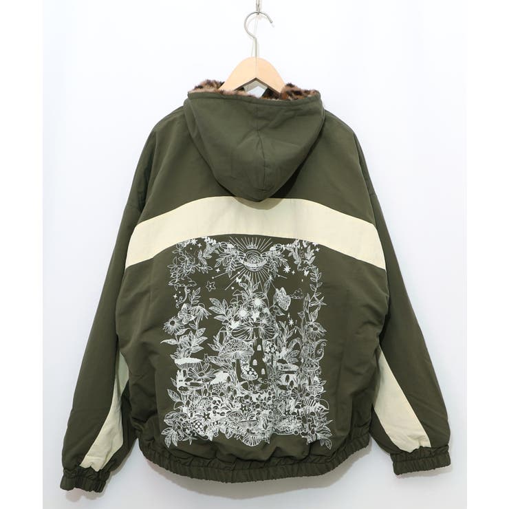 キノコ×レオパード柄リバーシブルブルゾン[品番：SRSW0000229