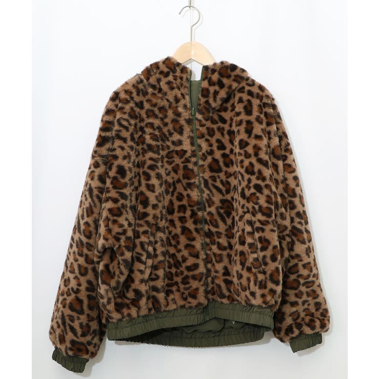 キノコ×レオパード柄リバーシブルブルゾン[品番：SRSW0000229