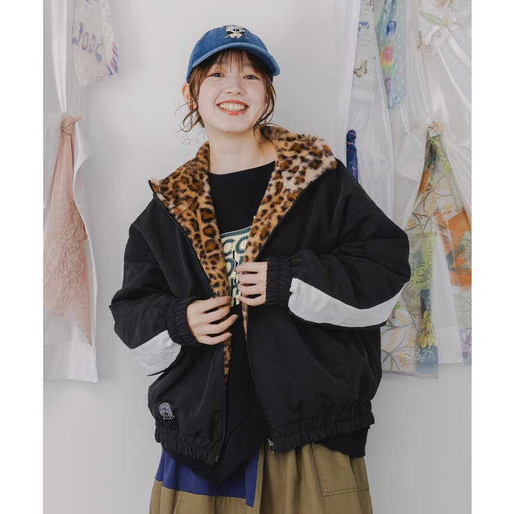 キノコ×レオパード柄リバーシブルブルゾン[品番：SRSW0000229]｜ScoLar