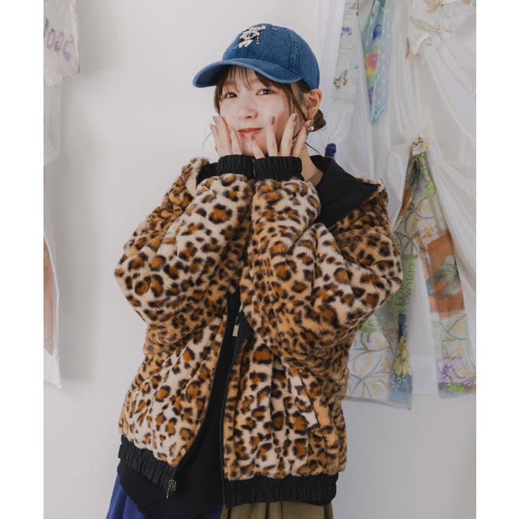 キノコ×レオパード柄リバーシブルブルゾン[品番：SRSW0000229]｜ScoLar