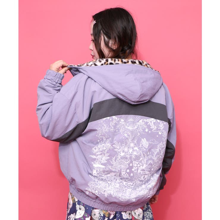 キノコ×レオパード柄リバーシブルブルゾン[品番：SRSW0000229]｜ScoLar