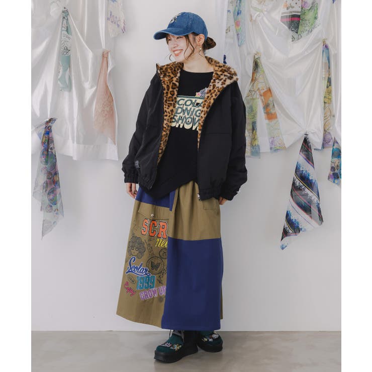 キノコ×レオパード柄リバーシブルブルゾン[品番：SRSW0000229]｜ScoLar