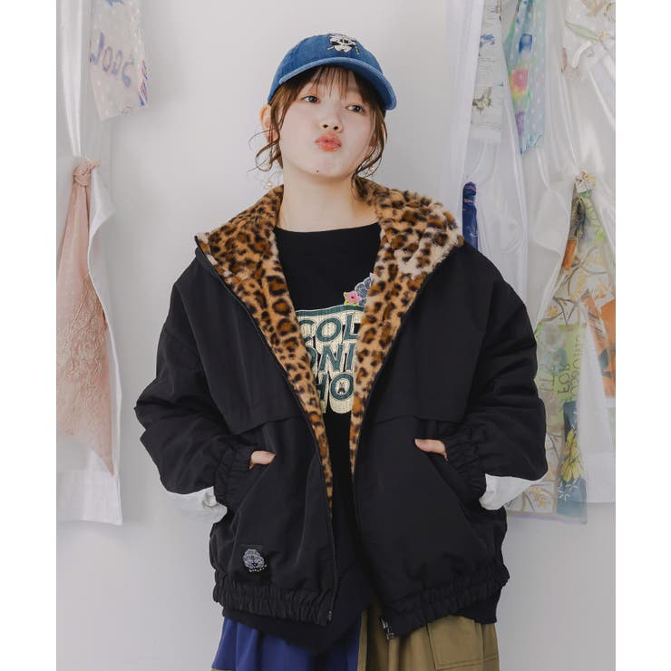 キノコ×レオパード柄リバーシブルブルゾン[品番：SRSW0000229]｜ScoLar