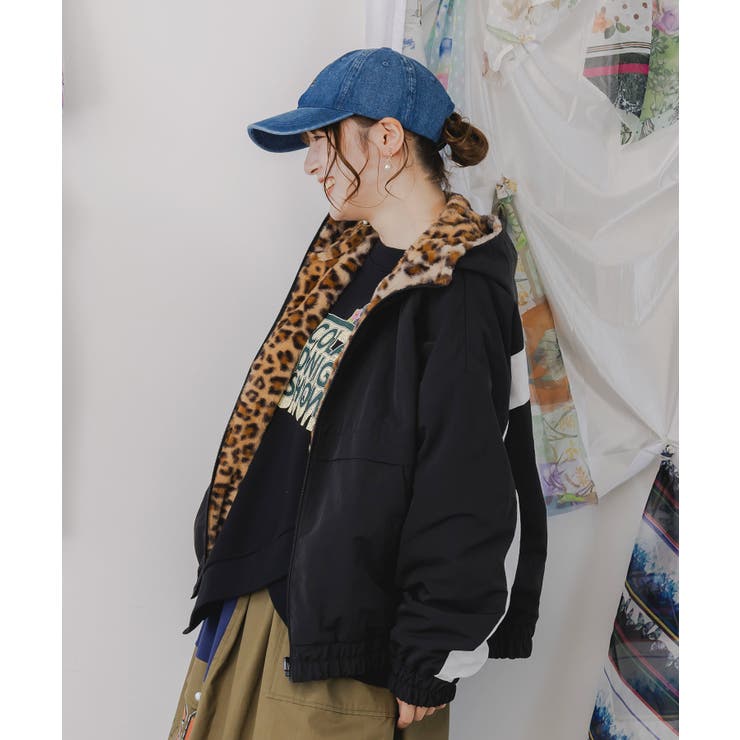 キノコ×レオパード柄リバーシブルブルゾン[品番：SRSW0000229]｜ScoLar