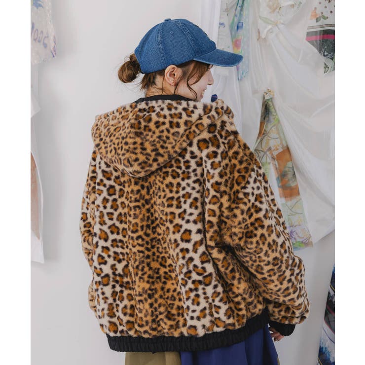 キノコ×レオパード柄リバーシブルブルゾン[品番：SRSW0000229