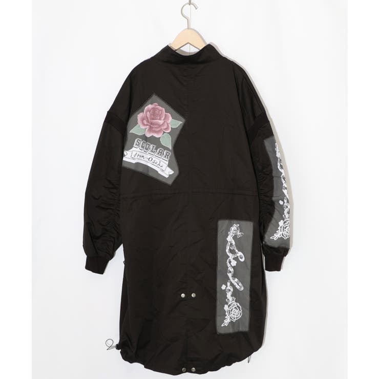 花のアップリケロングブルゾン[品番：SRSW0000251]｜ScoLar（スカラー