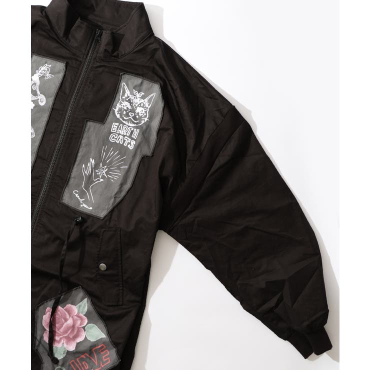 花のアップリケロングブルゾン[品番：SRSW0000251]｜ScoLar（スカラー