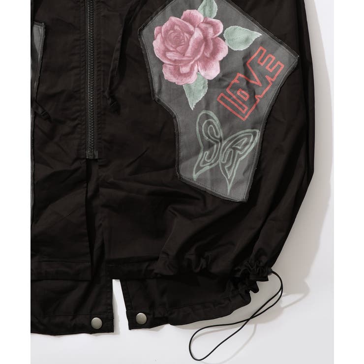 花のアップリケロングブルゾン[品番：SRSW0000251]｜ScoLar（スカラー