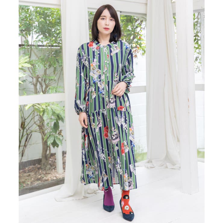 グリーン | 音楽orPOP柄ワンピース | ScoLar