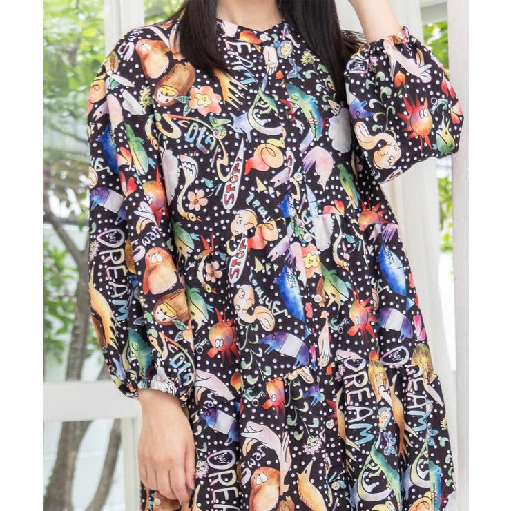 音楽orPOP柄ワンピース | ScoLar | 詳細画像13 