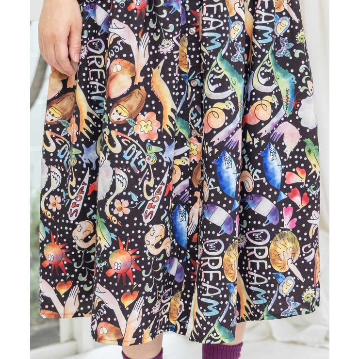 音楽orPOP柄ワンピース | ScoLar | 詳細画像14 