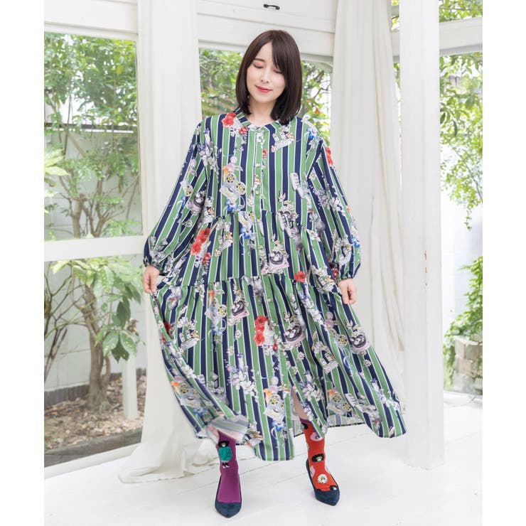 音楽orPOP柄ワンピース | ScoLar | 詳細画像3 