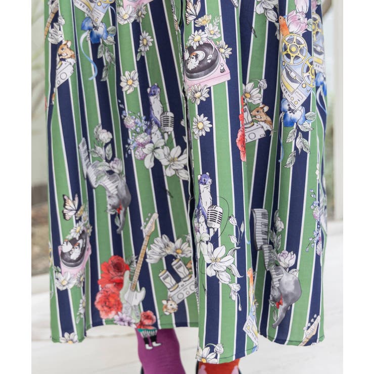 音楽orPOP柄ワンピース | ScoLar | 詳細画像7 