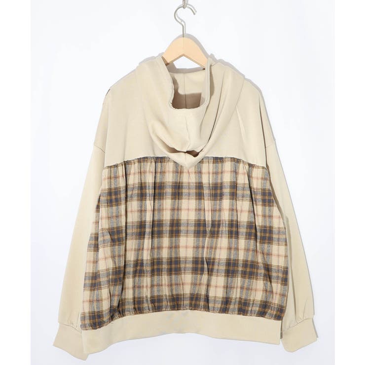 POP・チェック柄切替パーカー | ScoLar | 詳細画像9 