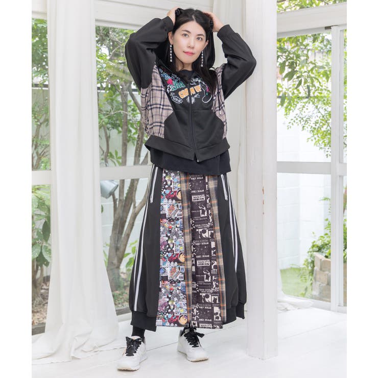 POP・チェック柄切替パーカー | ScoLar | 詳細画像6 