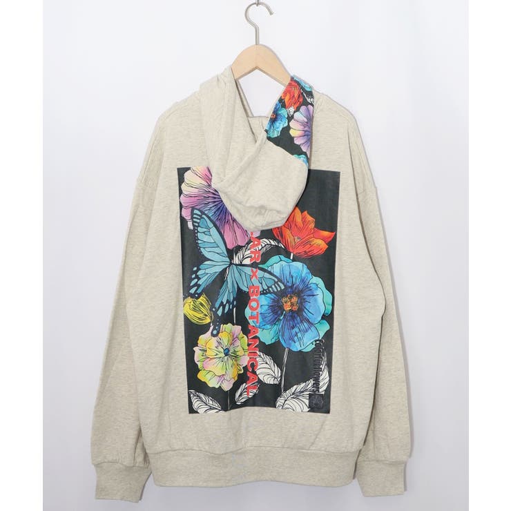 花蝶柄スカ子箔プリントロゴパーカー | ScoLar | 詳細画像8 