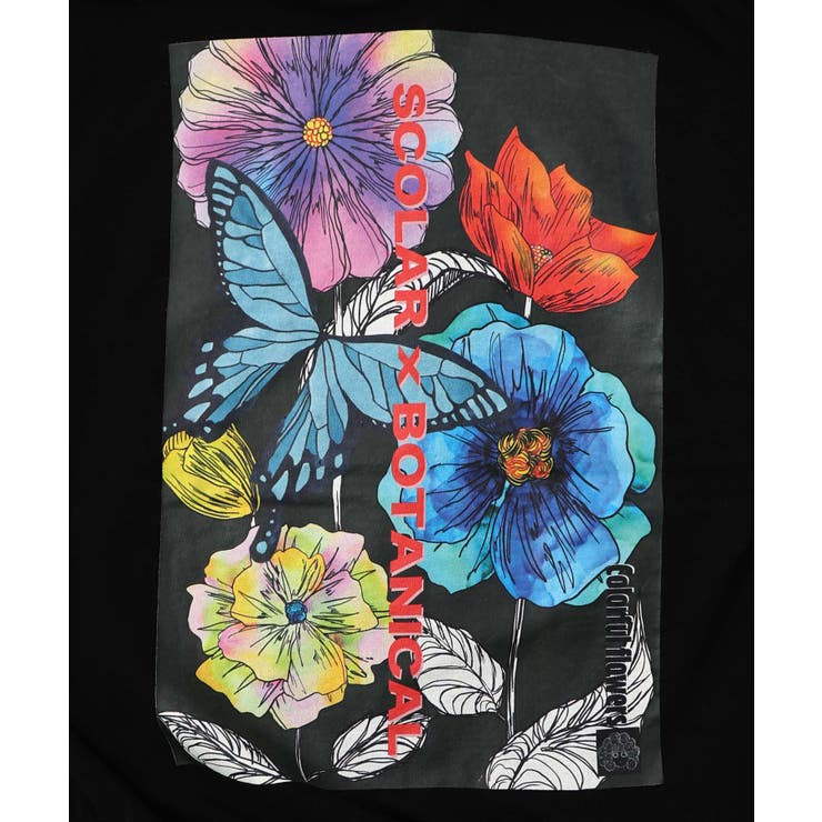 花蝶柄スカ子箔プリントロゴパーカー | ScoLar | 詳細画像13 