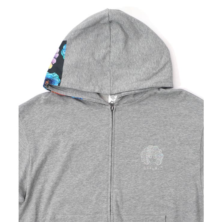 花蝶柄スカ子箔プリントロゴパーカー | ScoLar | 詳細画像14 