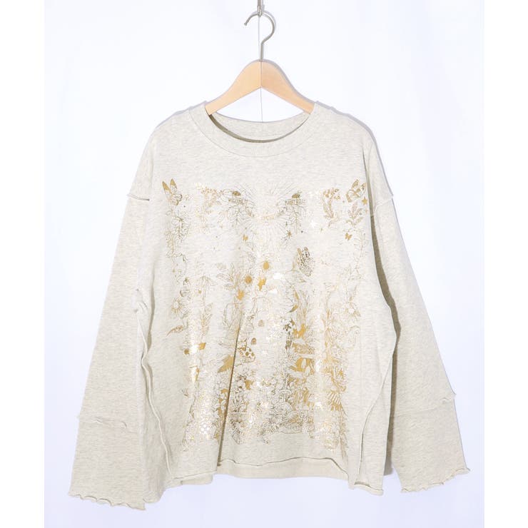 キノコ花柄箔プリント裏毛プルオーバー | ScoLar | 詳細画像9 