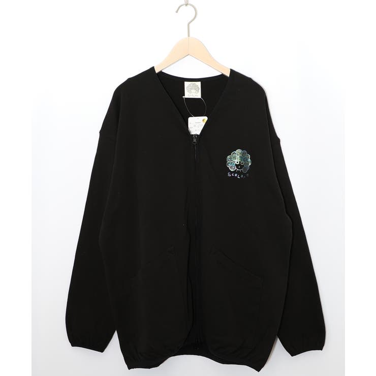 ミニ裏毛スカ子ロゴ ダブルジップカーディガン | ScoLar | 詳細画像8 