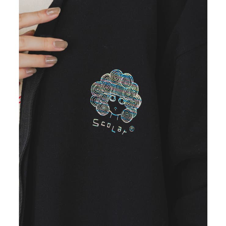 ミニ裏毛スカ子ロゴ ダブルジップカーディガン | ScoLar | 詳細画像5 