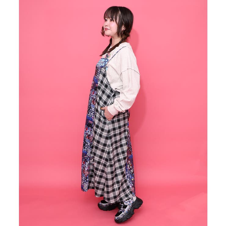 POPチェック柄切替ワンピース[品番：SRSW0000239]｜ScoLar（スカラー