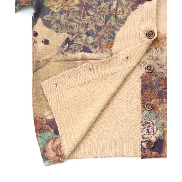 アンティーク風秋色ネコカーディガン[品番：SRSW0000240]｜ScoLar