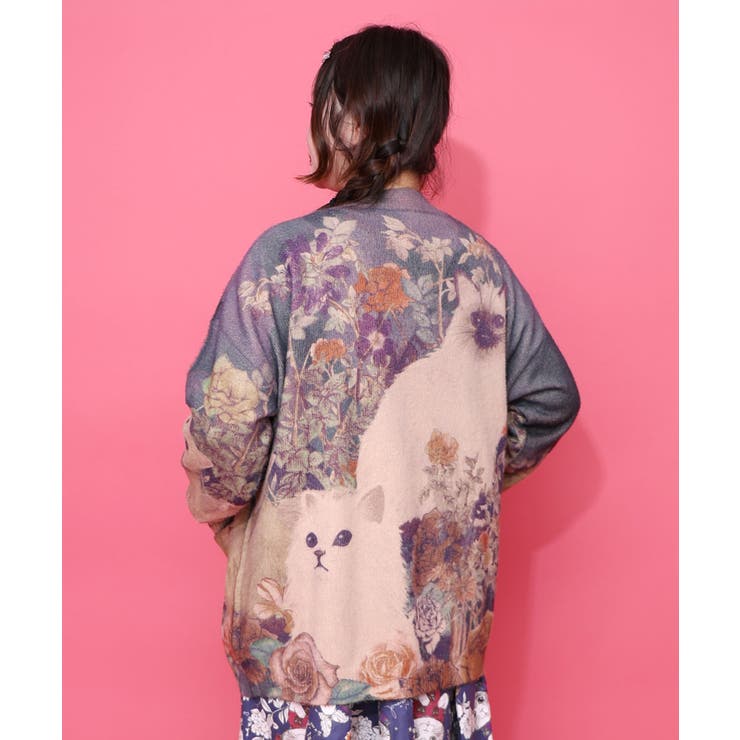 アンティーク風秋色ネコカーディガン[品番：SRSW0000240]｜ScoLar