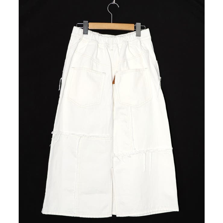 花ネコのアシメフリンジ アップリケデニムスカート | ScoLar | 詳細画像15 