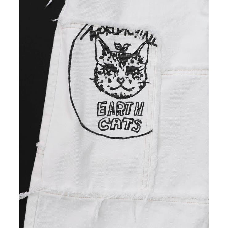 花ネコのアシメフリンジ アップリケデニムスカート | ScoLar | 詳細画像25 