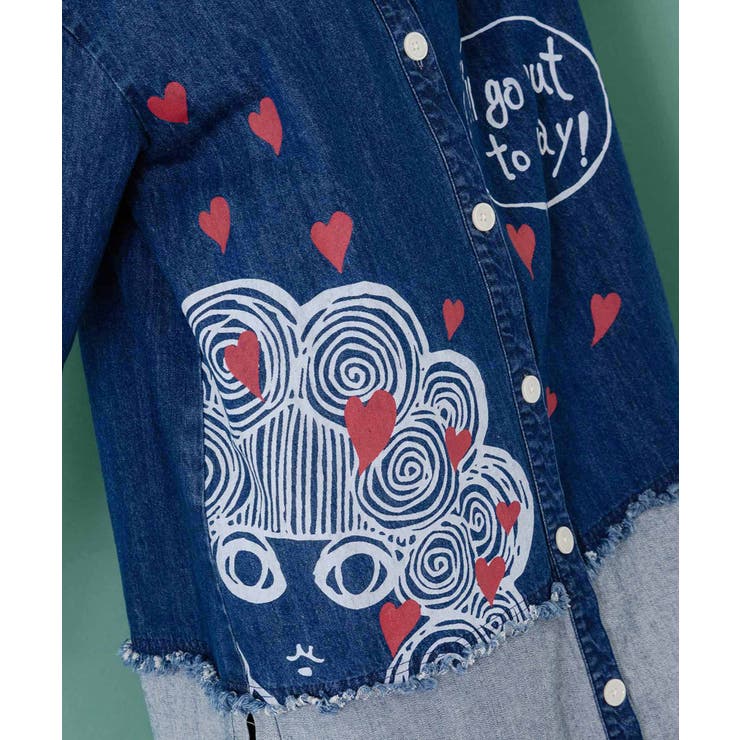 ひょっこりスカラーちゃん柄デニムシャツアウター | ScoLar | 詳細画像6 