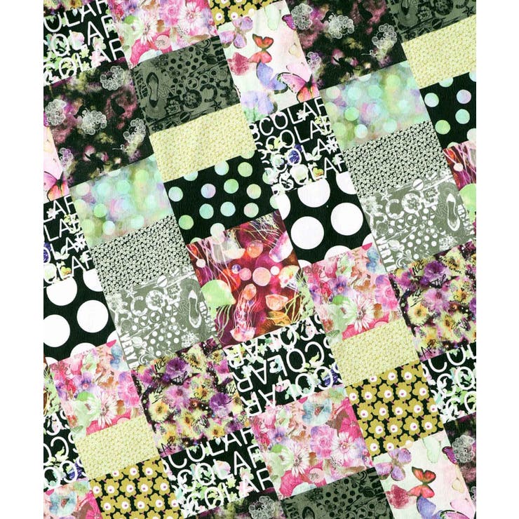 パッチワーク風総柄ドロスト前開きワンピース | ScoLar | 詳細画像15 