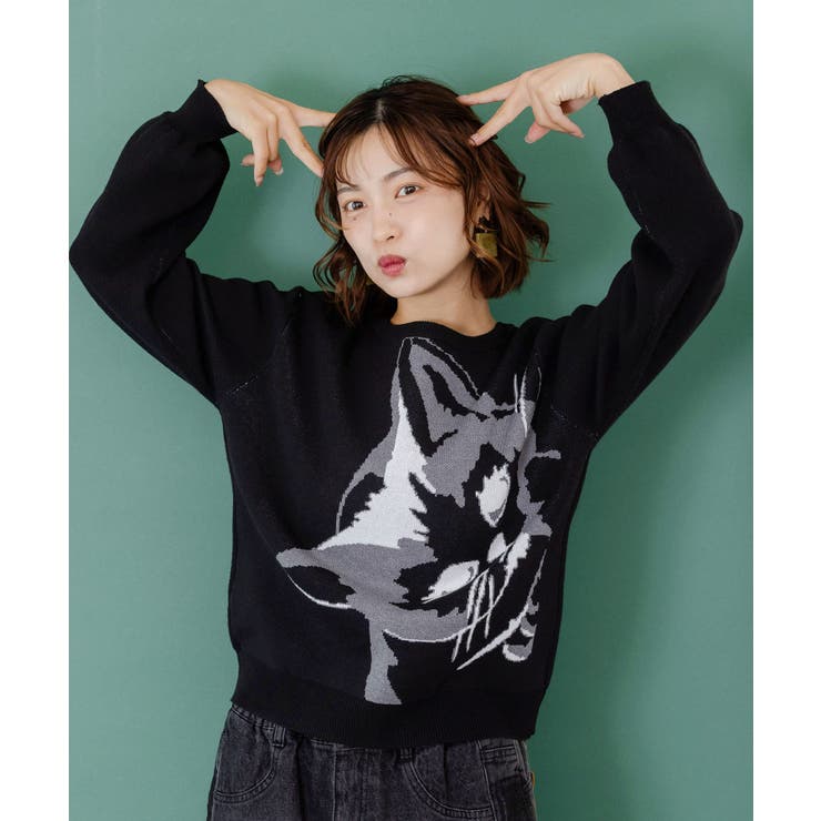 ひょっこりネコ×フリル付き 4WAYプルオーバー | ScoLar | 詳細画像10 