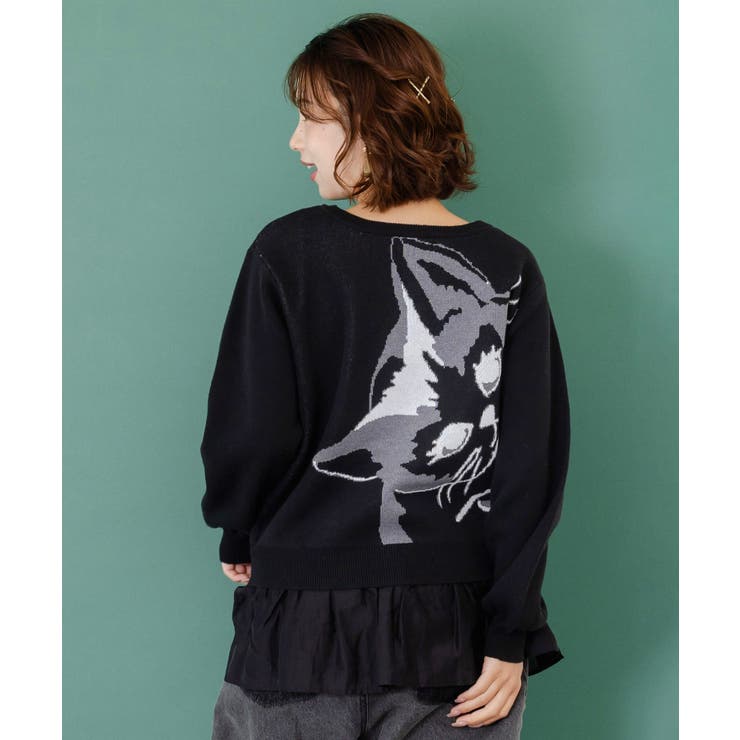 ひょっこりネコ×フリル付き 4WAYプルオーバー | ScoLar | 詳細画像4 