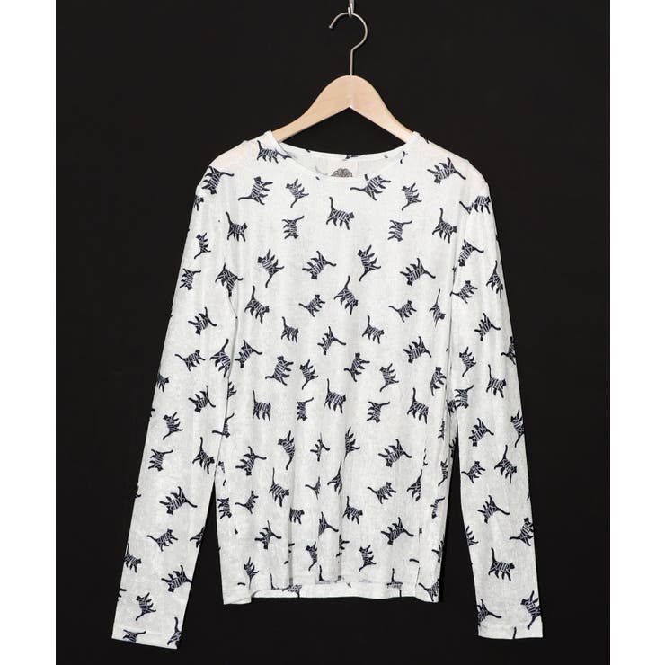 オフホワイト | 3柄展開クラッシュベロアロンT | ScoLar