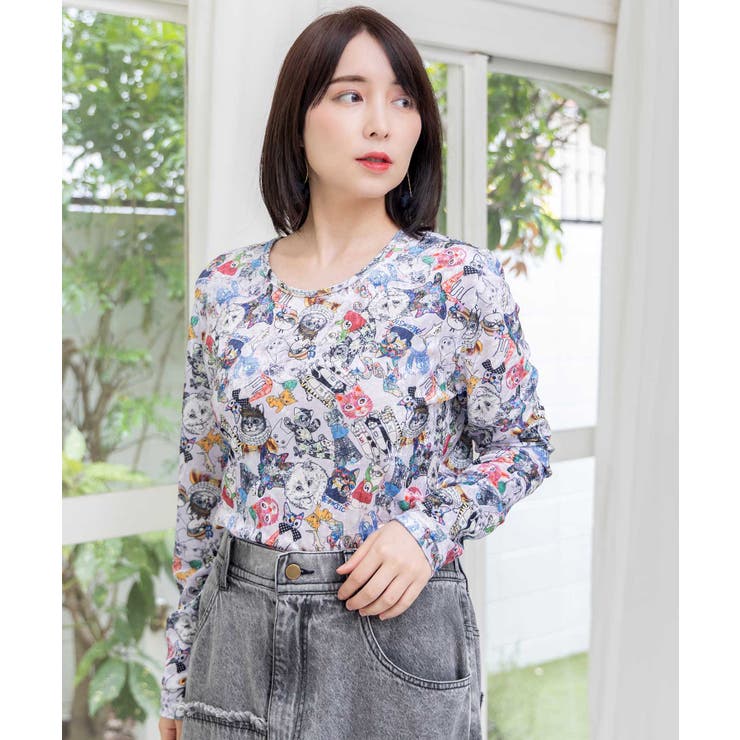 パープル | 3柄展開クラッシュベロアロンT | ScoLar