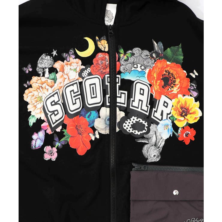 取り外し可能サコッシュ付き 花×ロゴパーカー | ScoLar | 詳細画像11 