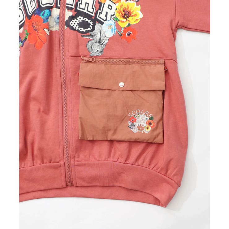 取り外し可能サコッシュ付き 花×ロゴパーカー | ScoLar | 詳細画像16 