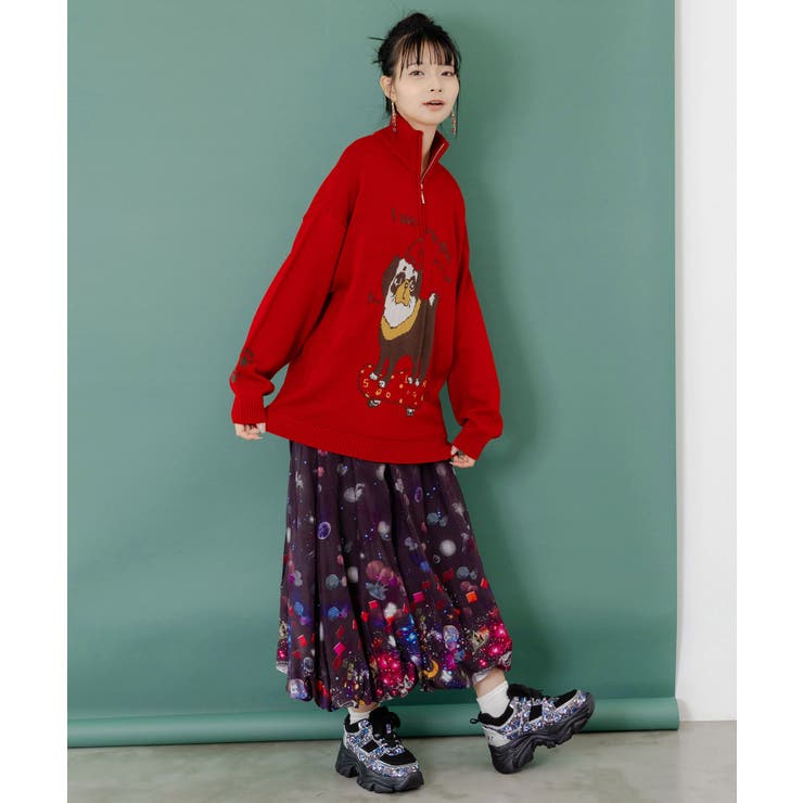 かまって欲しいパグ ハイネックニットプルオーバー[品番：SRSW0000339