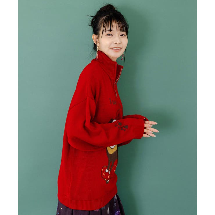 かまって欲しいパグ ハイネックニットプルオーバー | ScoLar | 詳細画像4 