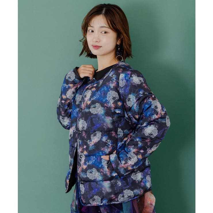 スカラーちゃん×宇宙×ネコ柄リバーシブル中綿ブルゾン | ScoLar | 詳細画像2 