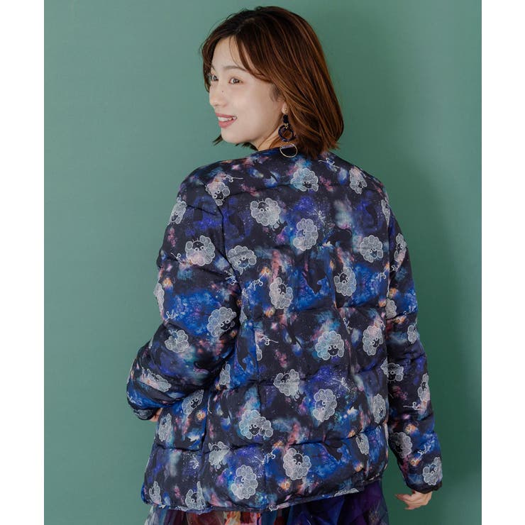 スカラーちゃん×宇宙×ネコ柄リバーシブル中綿ブルゾン | ScoLar | 詳細画像4 