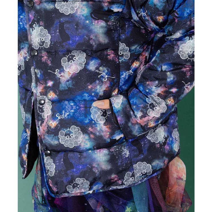 スカラーちゃん×宇宙×ネコ柄リバーシブル中綿ブルゾン | ScoLar | 詳細画像6 
