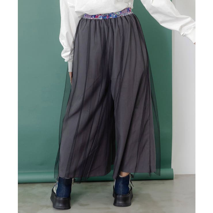 スカラー（ScoLar）/ScoLar スカラー チュールとラインテープのカーゴパンツ チュールとラインテープのカーゴパンツ[品番：SRSW0000299]｜ScoLar