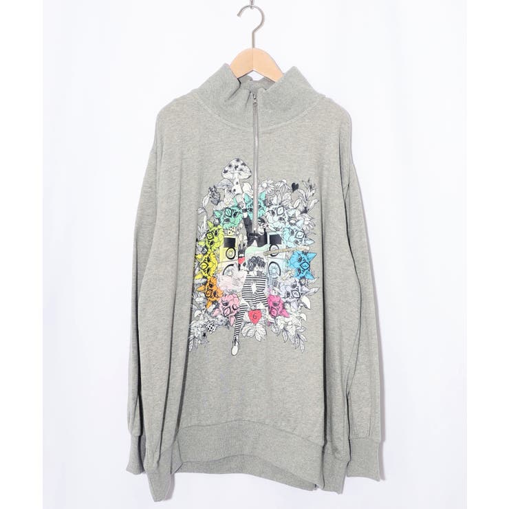 スカラーちゃんと時計と音楽柄裏毛チュニック | ScoLar | 詳細画像7 