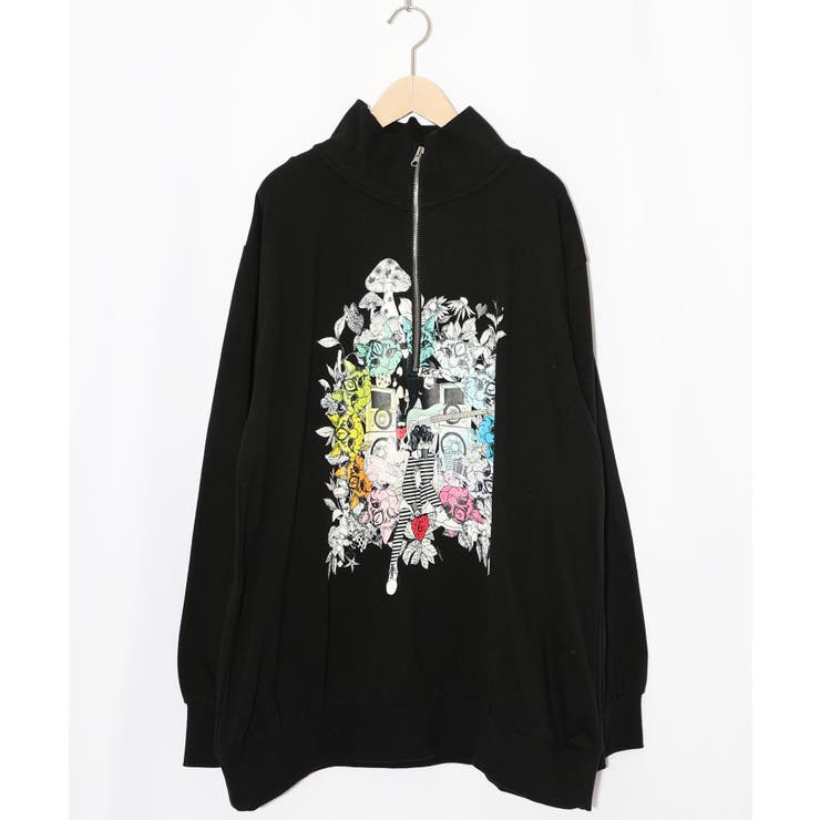 スカラーちゃんと時計と音楽柄裏毛チュニック | ScoLar | 詳細画像9 