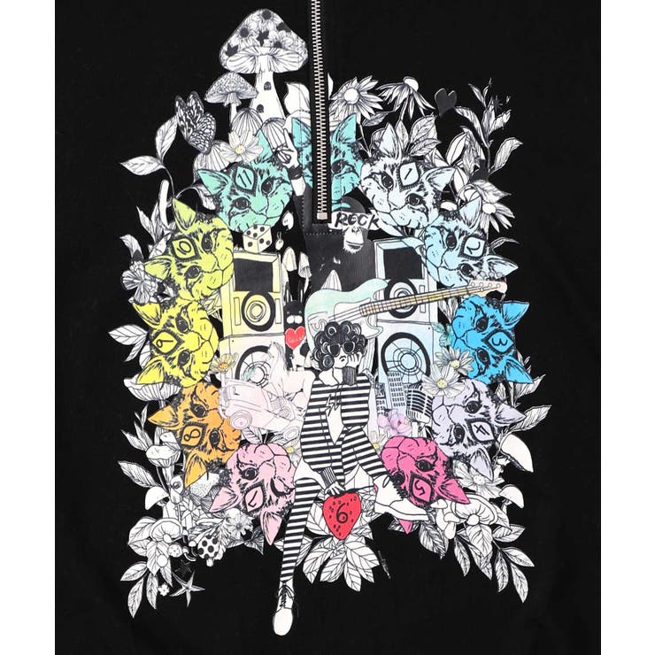 スカラーちゃんと時計と音楽柄裏毛チュニック | ScoLar | 詳細画像10 