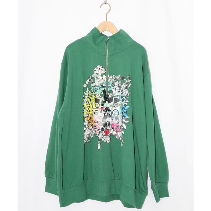 スカラーちゃんと時計と音楽柄裏毛チュニック | ScoLar | 詳細画像11 