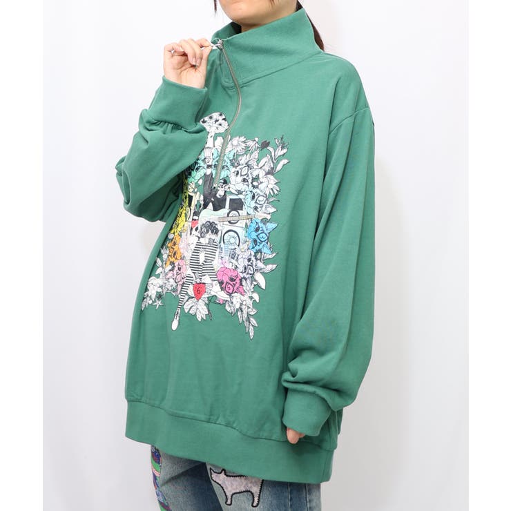 スカラーちゃんと時計と音楽柄裏毛チュニック | ScoLar | 詳細画像5 