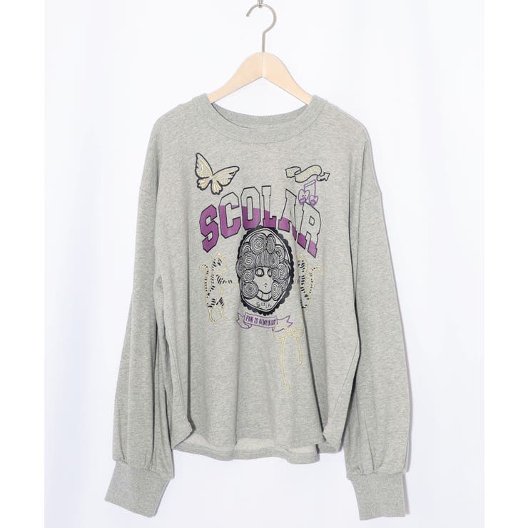 スカラーちゃん×トラ×蝶刺繍 ミニ裏毛プルオーバー | ScoLar | 詳細画像7 